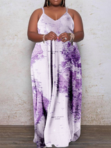 Spaghetti strap maxi dress with world map print - View 14 | Lwiis