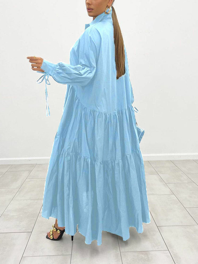 Maxi shirt dress with belt - View 12 | Lwiis