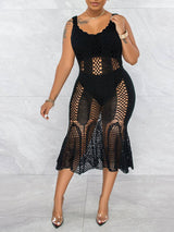 Crochet knit beach cover-up dress - View 15 | Lwiis