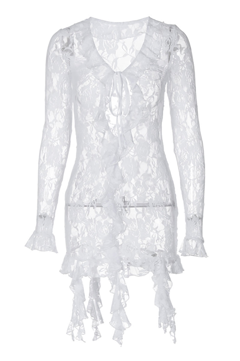 white lace dress on a mannequin