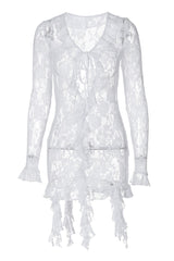 white lace dress on a mannequin