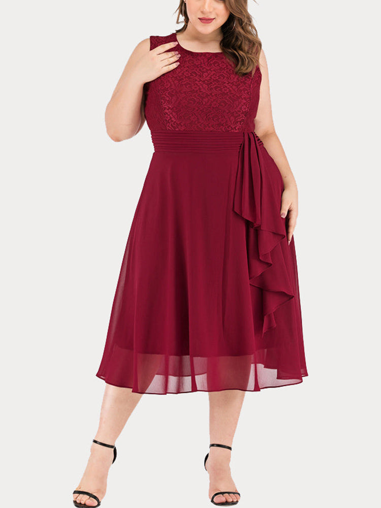 Lace cocktail dress with ruffle detail - View 11 | Lwiis