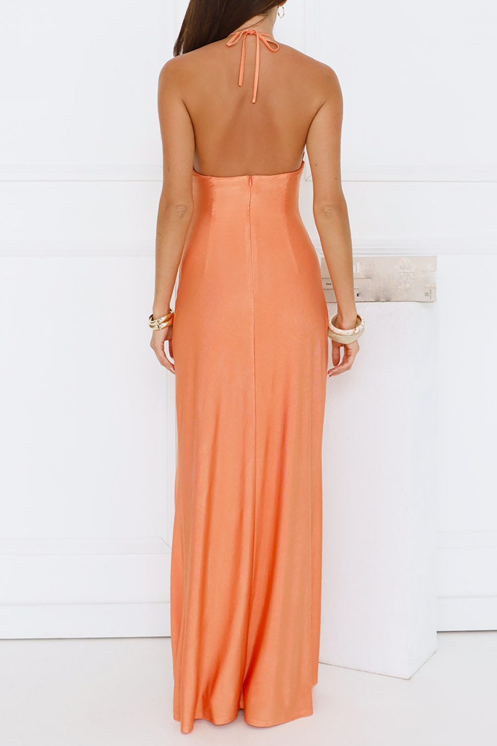Floral Halter Maxi Dress - View 8 | Lwiis