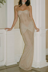 Sparkle Strapless Maxi Dress - View 12 | Lwiis