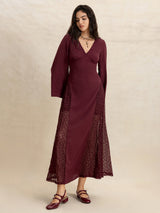 Long Sleeve Lace Midi Dress - View 6 | Lwiis