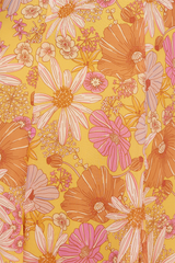Floral print A-line midi dress with tie shoulder straps - View 6 | Lwiis