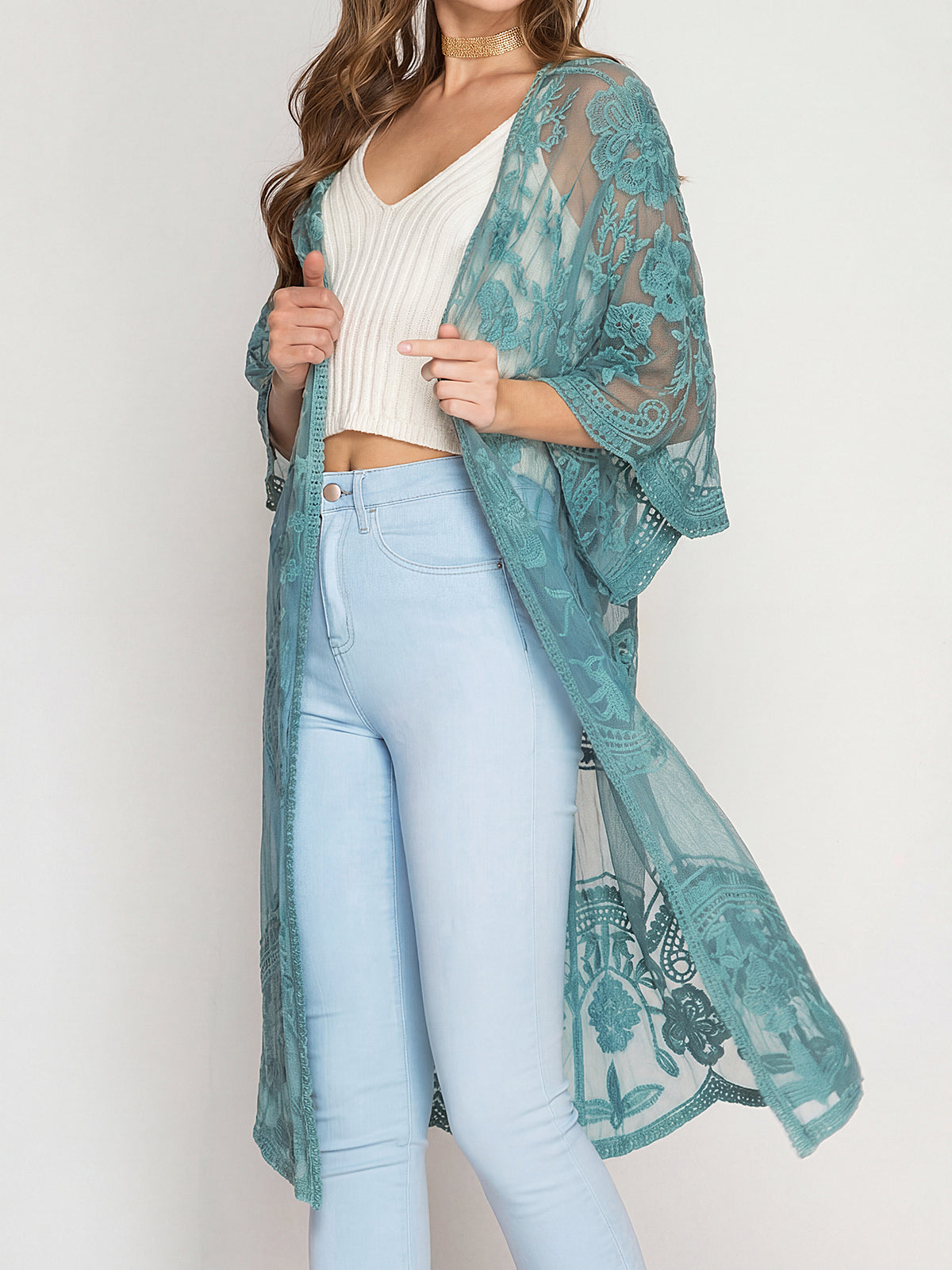 Lace Kimono Beach Cover Up - View 7 | Lwiis