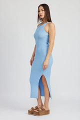 Ribbed Knit Midi Dress - View 10 | Lwiis