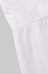 Cotton blend midi dress with puff sleeves - View 15 | Lwiis