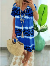 Casual Leopard Print Midi Dress - View 8 | Lwiis