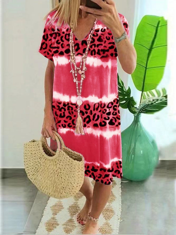 Casual Leopard Print Midi Dress - View 11 | Lwiis