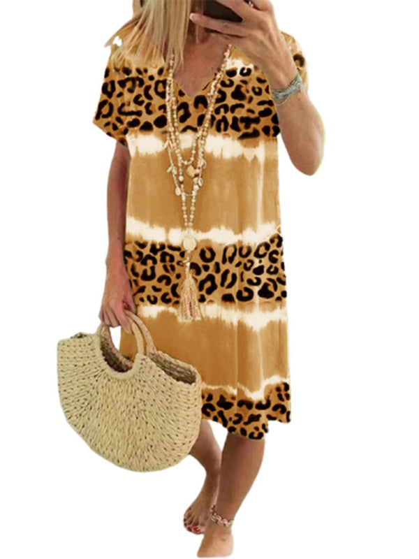 Casual Leopard Print Midi Dress - View 6 | Lwiis