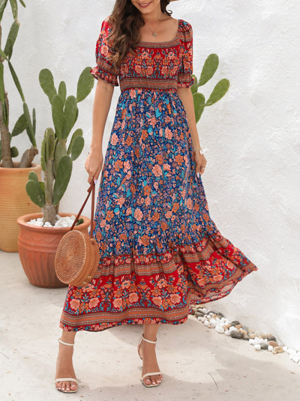 Floral Off Shoulder Maxi Dress - View 6 | Lwiis