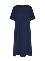 Round neck midi dress with empire waist - View 15 | Lwiis