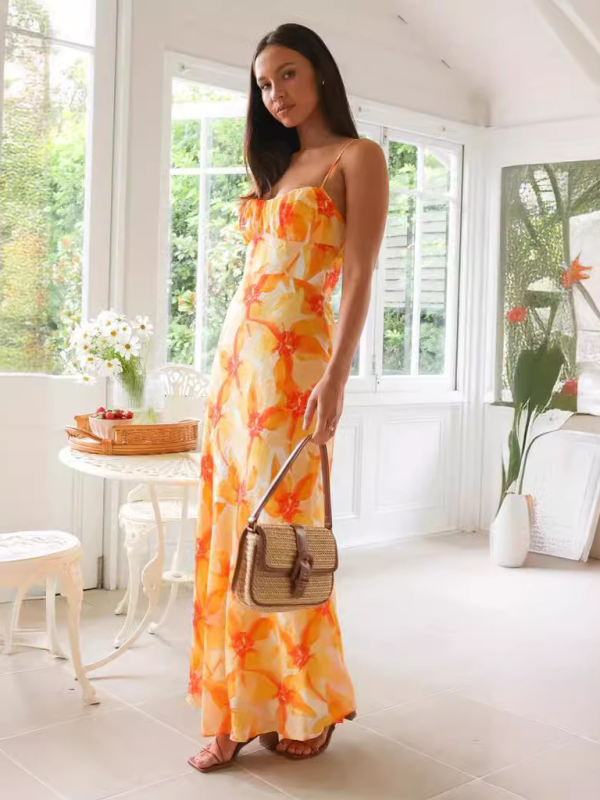 Floral print midi dress - View 6 | Lwiis