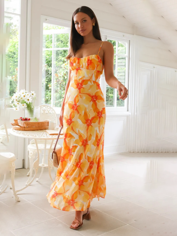 Floral print midi dress - View 10 | Lwiis