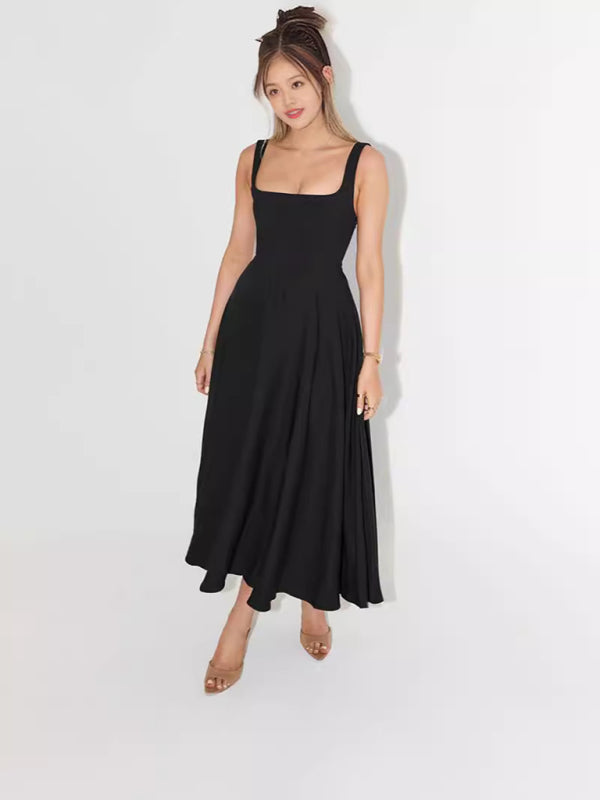 Fitted square neck midi dress - View 11 | Lwiis