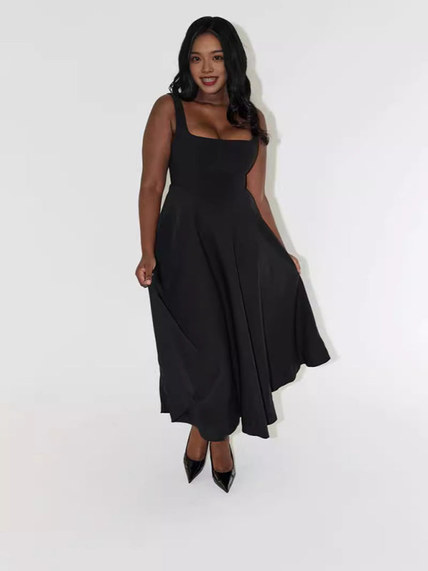 Fitted square neck midi dress - View 13 | Lwiis