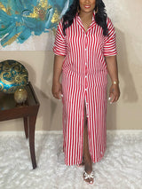 Striped button-down maxi dress - View 6 | Lwiis