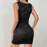 Jacquard Sheath Dress - View 6 | Lwiis