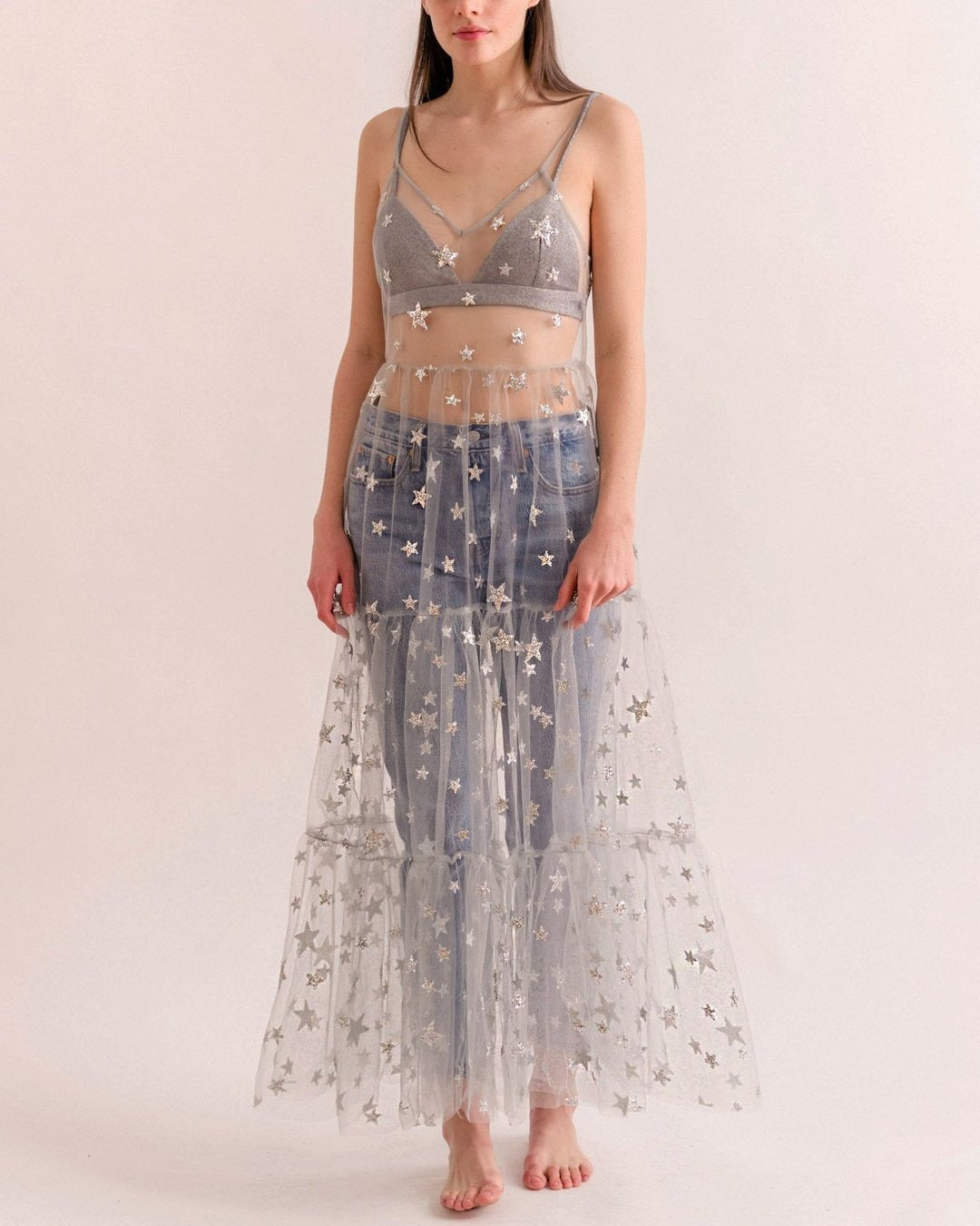 Sequin Sheer Cover-up Dress