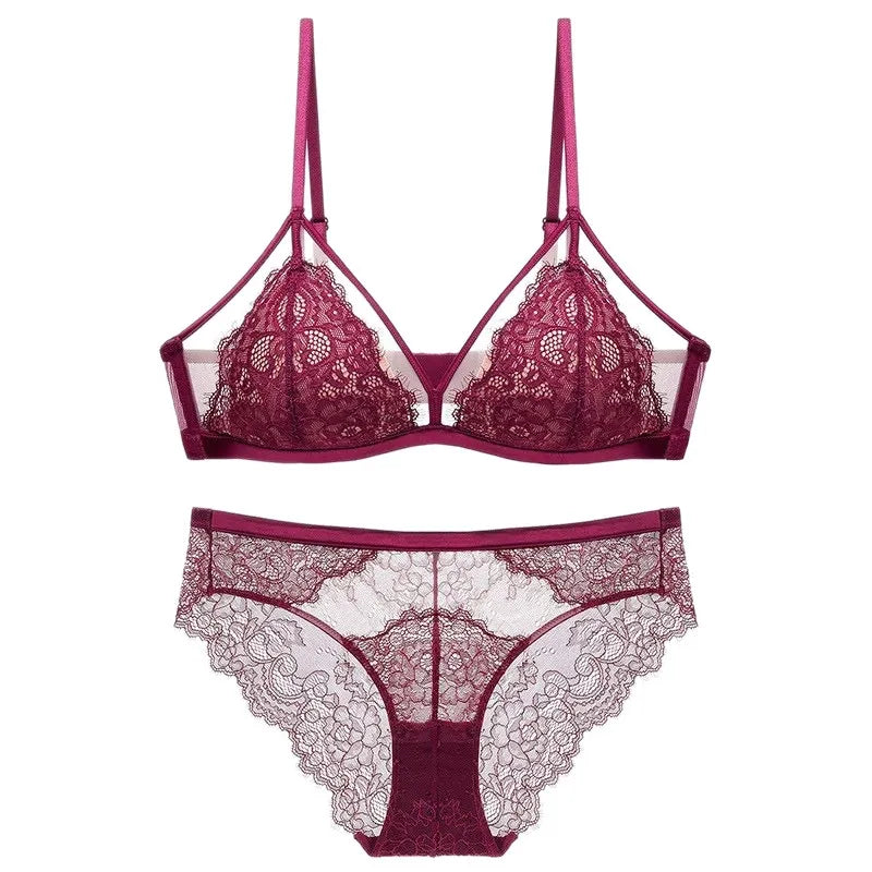 Lace Bralette and Panty Strappy Lingerie Set