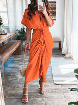 Satin button-down shirt dress - View 11 | Lwiis