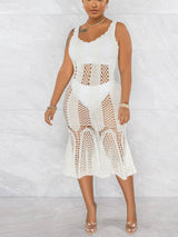 Crochet knit beach cover-up dress - View 11 | Lwiis