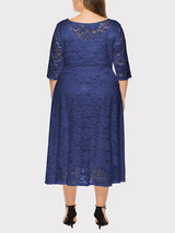 Lace A-Line Midi Dress - View 24 | Lwiis