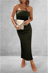 Strapless ribbed knit midi dress - View 21 | Lwiis