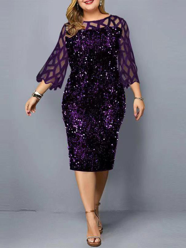 Sequin Embellished Midi Dress - View 10 | Lwiis