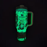Glow-in-the-dark Stanley Quencher H2.0 Tumbler with The Nightmare Before Christmas theme