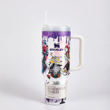Stanley Quencher H2.0 Tumbler with The Nightmare Before Christmas theme and straw
