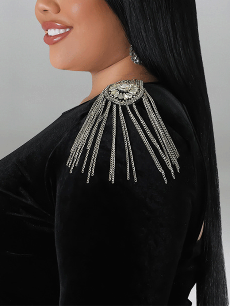 Velvet Mermaid Midi Dress - View 17 | Lwiis